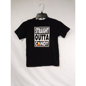 Celebrate Halloween Kid's "Straight Outta Candy" Black Short Sleeve T-shirt, Top